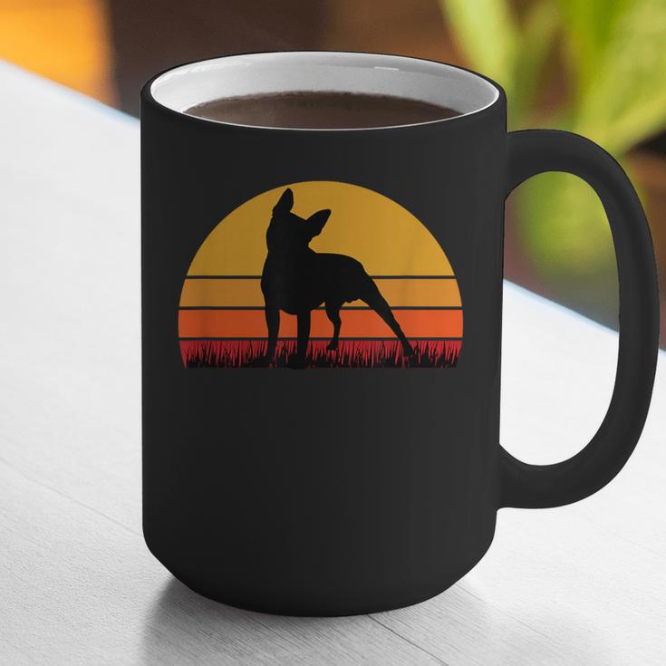 Boston Terrier Bostie Sunset Retro Dog Pet Mom Dad Graphic Print Coffee Mug, Boston Terrier Dad Mugs, Boston Terrier Mom Mugs, funny gift