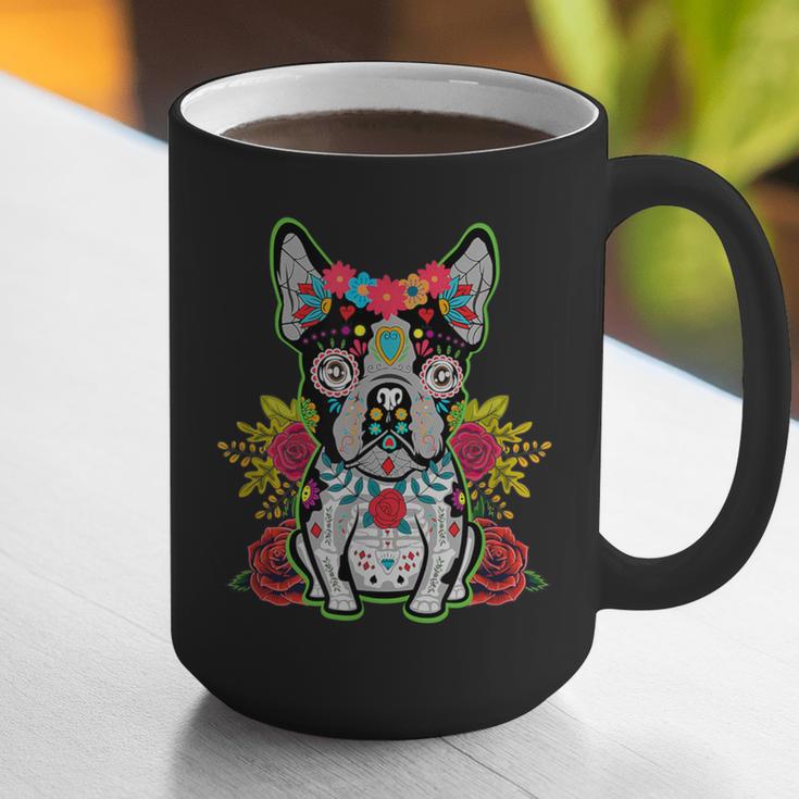 Boston Terrier Dia De Los Muertos Day Of The Dead Dog Skull For Men Women Kids Graphic Print Coffee Mug, funny gift