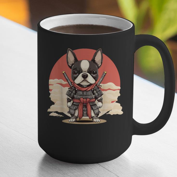 Boston Terrier Dog Japanese Style Samurai Dogs Graphic Print Coffee Mug, funny gift