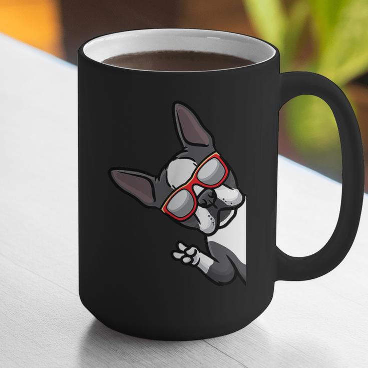 Boston Terrier Dog From Side Boston Bull Graphic Print Coffee Mug, funny gift