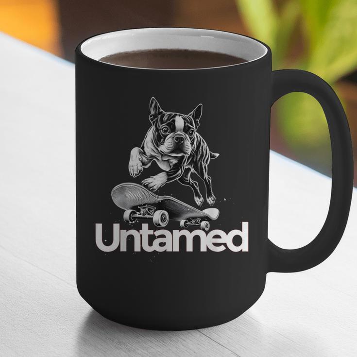 Boston Terrier Dog Untamed For Men Women Graphic Print Coffee Mug, funny gift