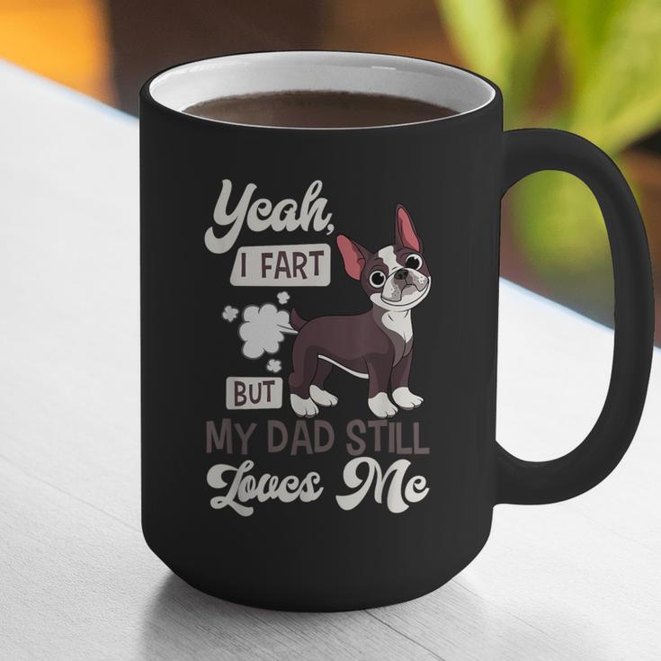 Boston Terrier Fart American Gentleman Non-Sporting Dog Graphic Print Coffee Mug, American Boston Terrier Mugs, funny gift
