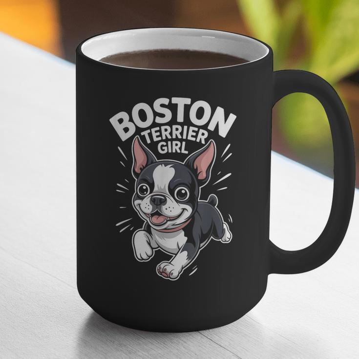 Boston Terrier Girl Cute Cartoon For Dog Owners Pet Terrier Graphic Print Coffee Mug, funny gift