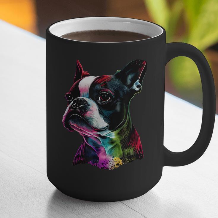 Boston Terrier Lovers Colorful Pop Art Boston Terrier Graphic Print Coffee Mug, funny gift