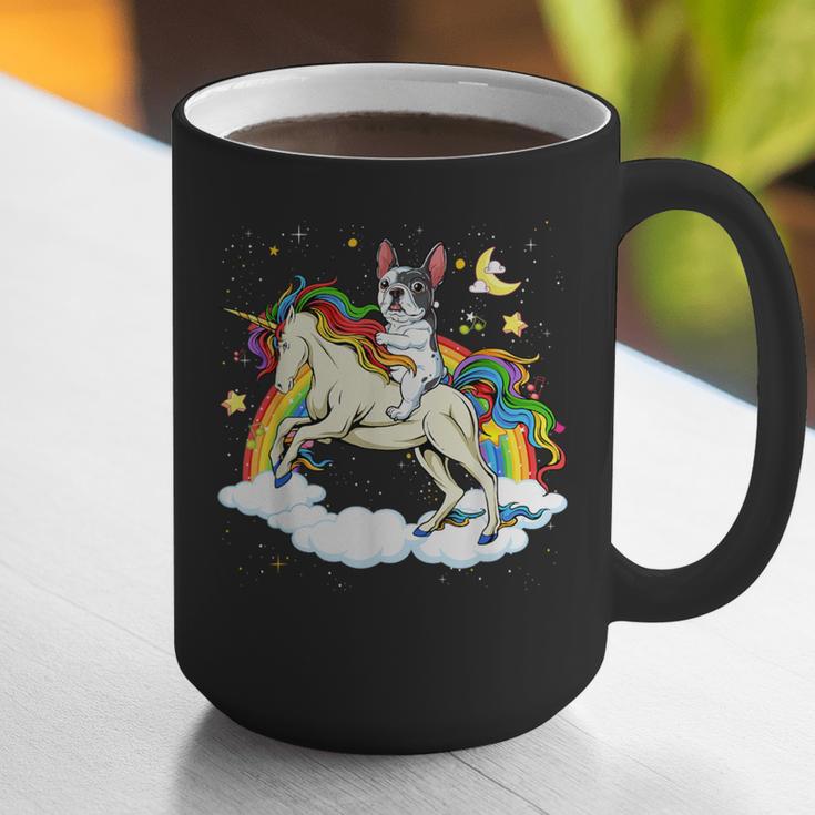 Boston Terrier Riding Unicorn Boys Girls Kids Rainbow Graphic Print Coffee Mug, Boston Terrier Riding Mugs, funny gift
