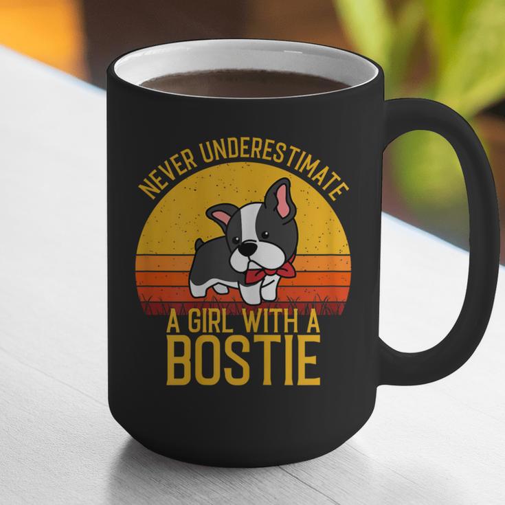 Boston Terrier Never Underestimate a Girl With a Bostie Graphic Print Coffee Mug, funny gift