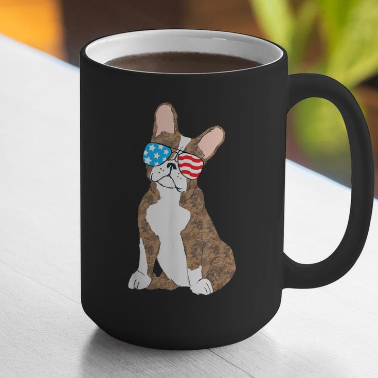 Brindle Boston Terrier Dog Patriotic Shirt USA Flag Graphic Print Coffee Mug, Patriotic Boston Terrier Mugs, funny gift
