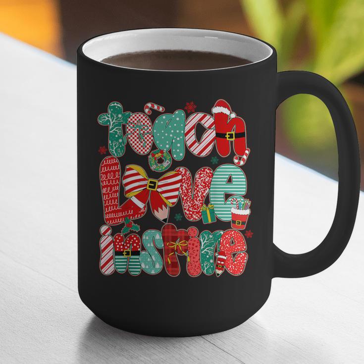 Christmas Coquette Bow Teacher Teach Love Inspire Graphic Print Coffee Mug, funny gift