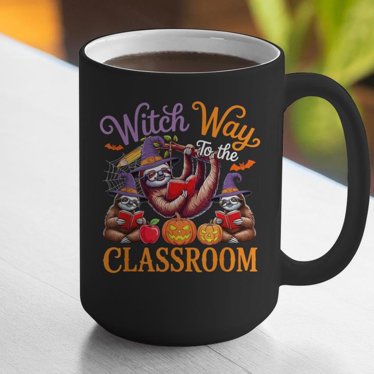 Way To Classroom Halloween Witch Three Cute Sloths Teacher Graphic Print Coffee Mug, funny gift Way To Classroom Halloween Witch Three Cute Sloths Teacher Graphic Print Coffee Mug, funny gift