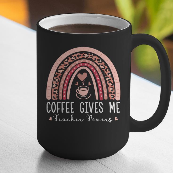 Coffee Gives Me Teacher Powers Leopard Rainbow Teacher Graphic Print Coffee Mug, funny gift Coffee Gives Me Teacher Powers Leopard Rainbow Teacher Graphic Print Coffee Mug, funny gift