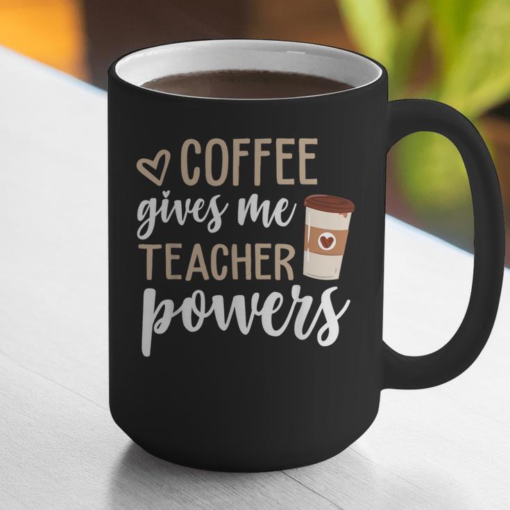 Coffee Gives Me Teacher Powers Teacher Graphic Print Coffee Mug, funny gift
