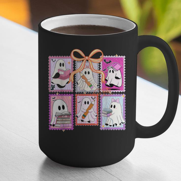 Coquette Bow Spooky Teacher Ghost Halloween Trick Or Teach Graphic Print Coffee Mug, funny gift Coquette Bow Spooky Teacher Ghost Halloween Trick Or Teach Graphic Print Coffee Mug, funny gift