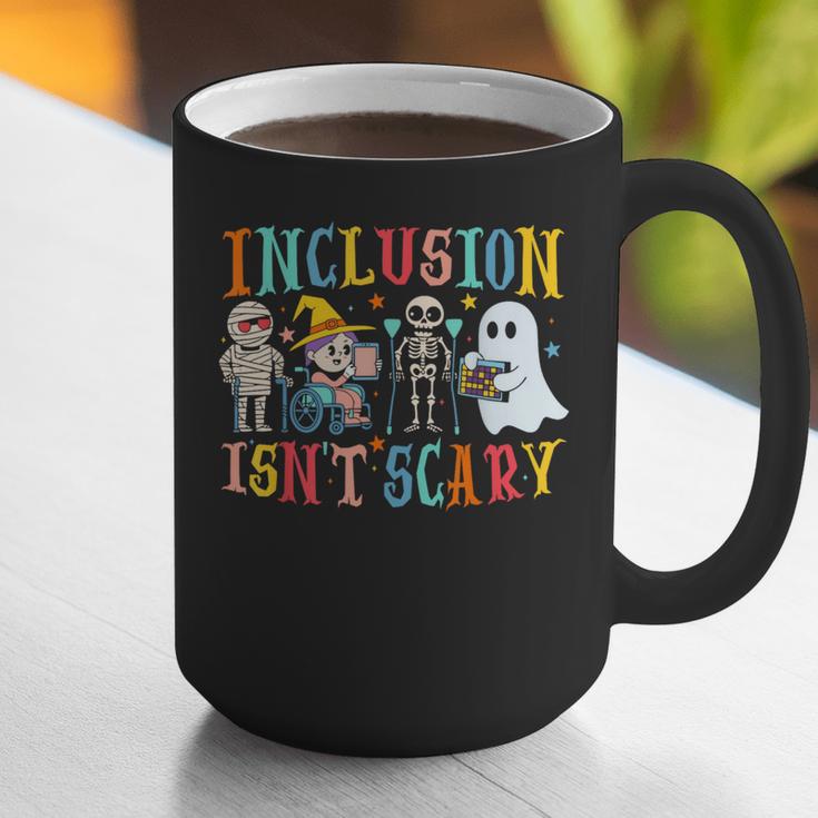 Cute Inclusion Isn't Scary Teacher Skeleton Ghost Halloween Graphic Print Coffee Mug, funny gift