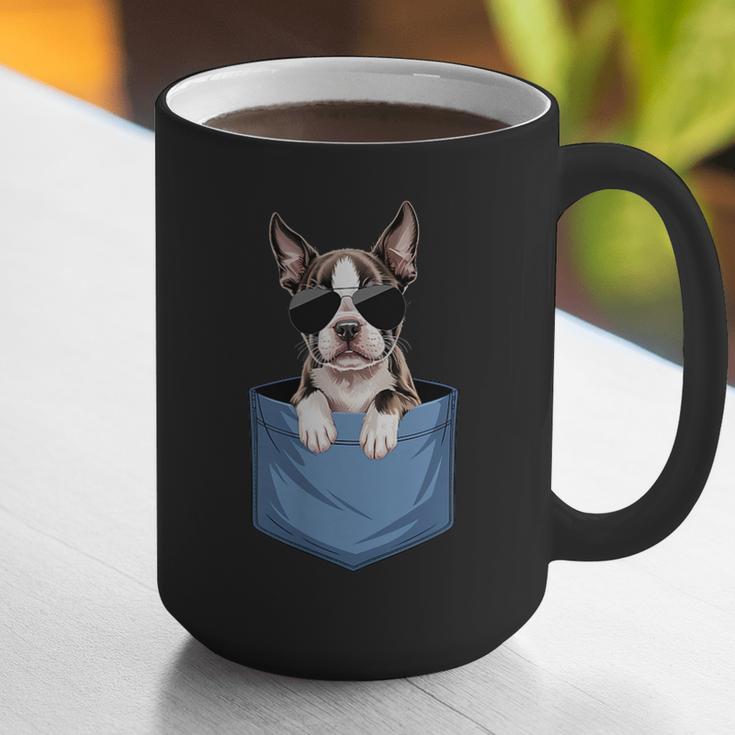 Cute Pocket Boston Terrier Lover Dog Mom Graphic Print Coffee Mug, Boston Terrier Mom Mugs, funny gift