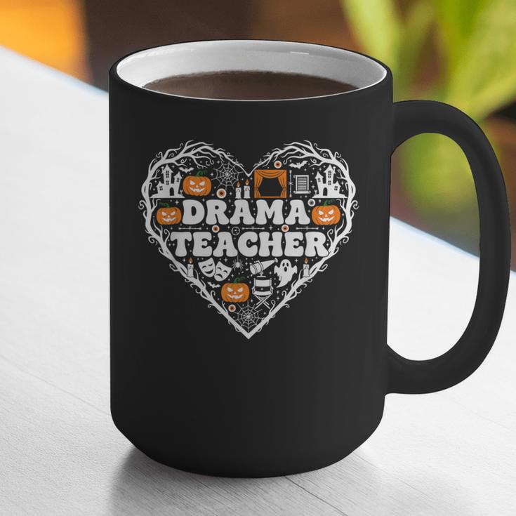 Drama Teacher Heart Pumpkin Ghost Halloween Kids Graphic Print Coffee Mug, funny gift