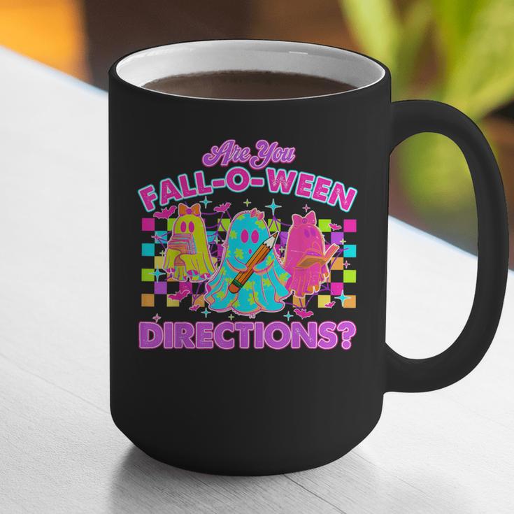 Are You Fall-O-Ween Directions Teacher Ghost Halloween Graphic Print Coffee Mug, funny gift