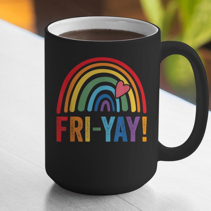 Fri-Yay Friyay Rainbow Colors Teacher Childrens Fun Designs Graphic Print Coffee Mug, funny gift Fri-Yay Friyay Rainbow Colors Teacher Childrens Fun Designs Graphic Print Coffee Mug, funny gift