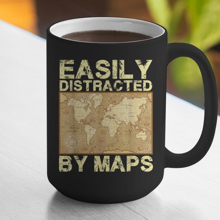 Geography Teacher Easily Distracted By Maps Graphic Print Coffee Mug, funny gift