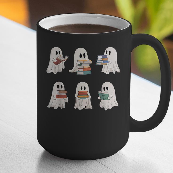 Ghost Reading Books Teacher Halloween Librarian Cute Boook Graphic Print Coffee Mug, funny gift