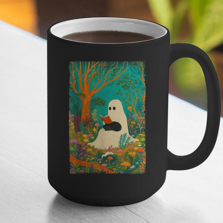 Groovy Ghost Reading Book Cat Halloween Ghost Teacher Graphic Print Coffee Mug, Groovy Teacher Mugs, funny gift Groovy Ghost Reading Book Cat Halloween Ghost Teacher Graphic Print Coffee Mug, Groovy Teacher Mugs, funny gift