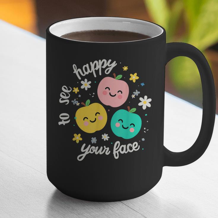 Groovy Happy To See Your Face Teacher School Appreciation Graphic Print Coffee Mug, Groovy Teacher Mugs, funny gift
