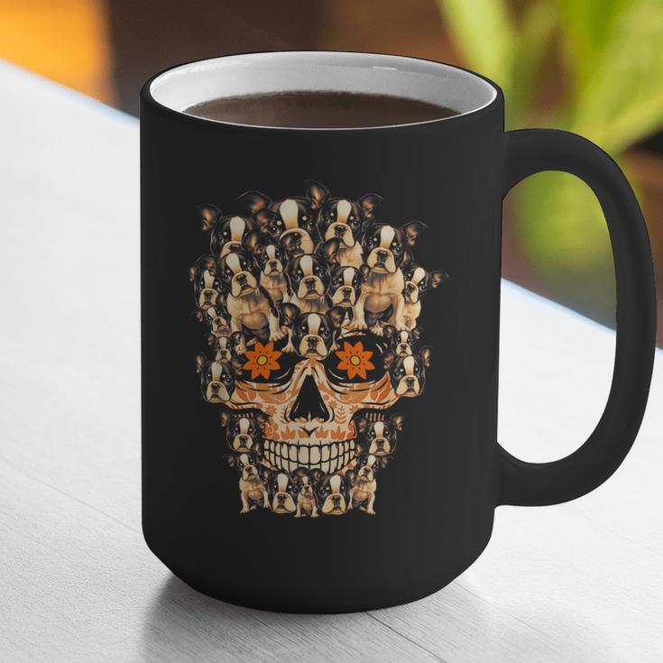 Halloween Costume Skull Boston Terrier Dog Lover For Men Women Kids Graphic Print Coffee Mug, Boston Terrier Halloween Mugs, funny gift