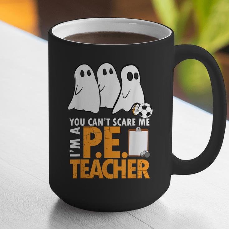 Halloween PE Teacher Shirt Can't Scare Me Graphic Print Coffee Mug, Pe Teacher Mugs, funny gift