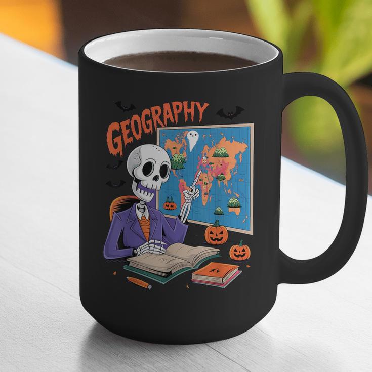Halloween Skeleton Geography Teacher Pumpkin Bats Classroom Graphic Print Coffee Mug, funny gift Halloween Skeleton Geography Teacher Pumpkin Bats Classroom Graphic Print Coffee Mug, funny gift