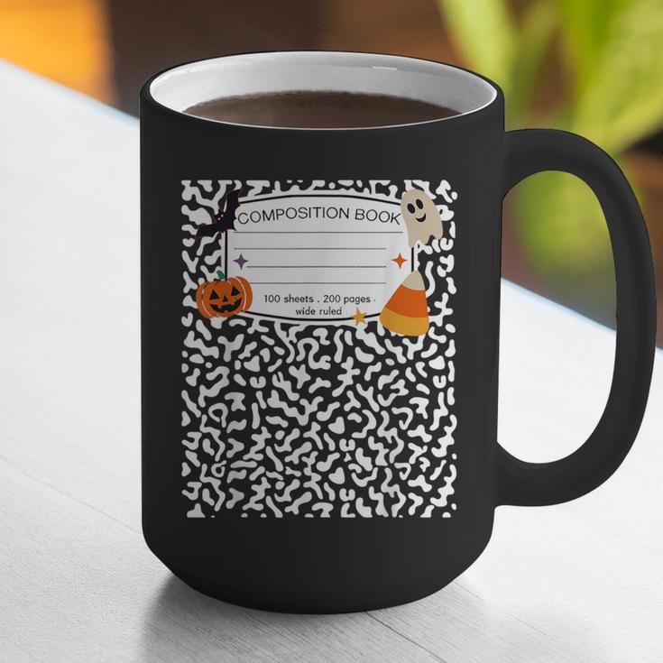 Halloween Teacher Composition Book Notebook Matching Group Graphic Print Coffee Mug, funny gift