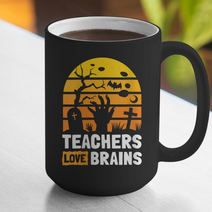 Halloween Teachers Science Math Teachers Love Brains Graphic Print Coffee Mug, Science Teacher Mugs, funny gift