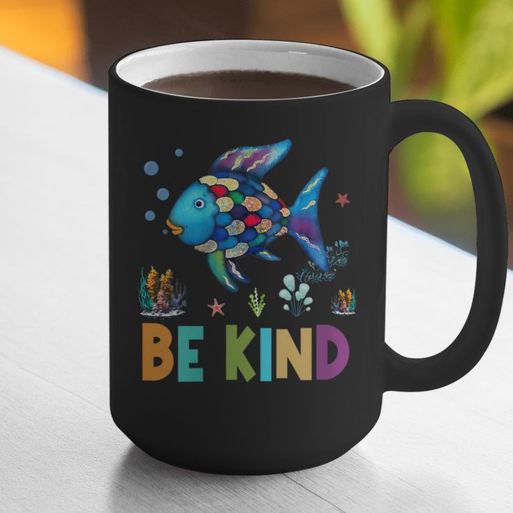 Happy First Day Of School Fish Rainbows Teacher Be Kind Graphic Print Coffee Mug, funny gift