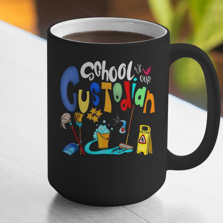 We Heart Love Our School Custodian For Teacher & Kids Graphic Print Coffee Mug, funny gift