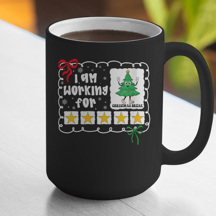 I'm Working For Christmas Break 5 Stars Christmas Teacher Graphic Print Coffee Mug, funny gift