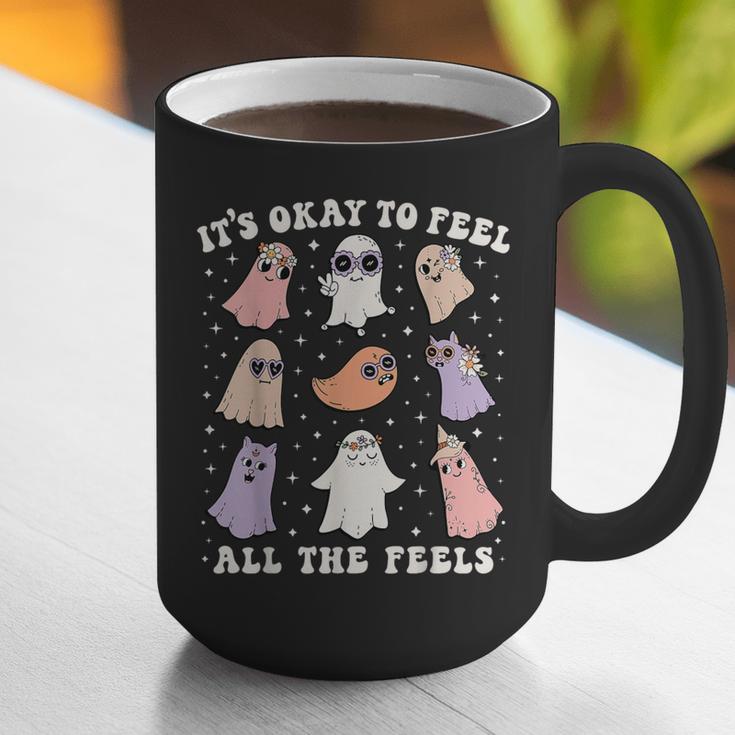 It’s Okay To Feel All The Feels Special Ed Teacher Halloween Graphic Print Coffee Mug, funny gift