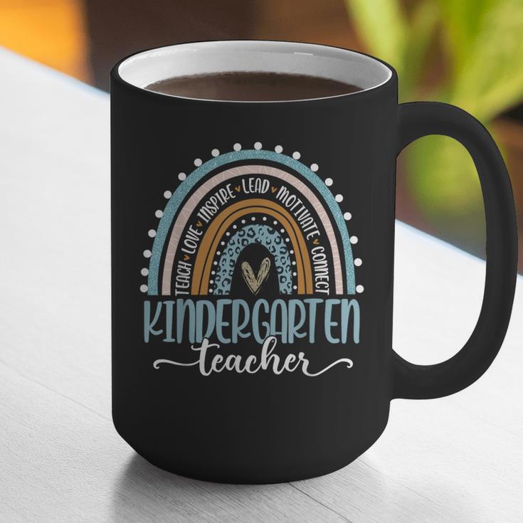 Kindergarten Teacher Leopard Boho Rainbow Back To School Graphic Print Coffee Mug, funny gift Kindergarten Teacher Leopard Boho Rainbow Back To School Graphic Print Coffee Mug, funny gift