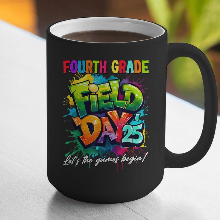 Let The Games Begin Fourth Grade Field Day 2025 Teacher Kid Graphic Print Coffee Mug, funny gift