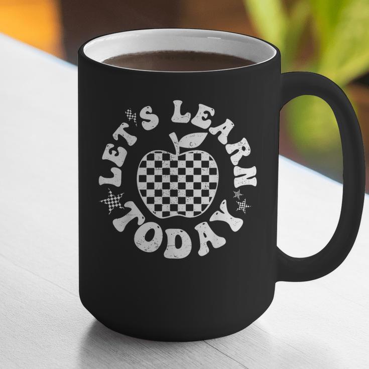 Let's Learn Today Checkered Apple Back To School Teacher Graphic Print Coffee Mug, funny gift Let's Learn Today Checkered Apple Back To School Teacher Graphic Print Coffee Mug, funny gift