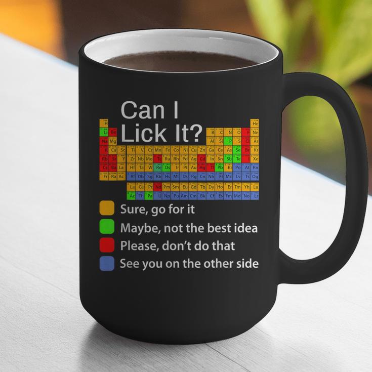 Can I Lick It Periodic Table Chemistry Teachers Graphic Print Coffee Mug, funny gift