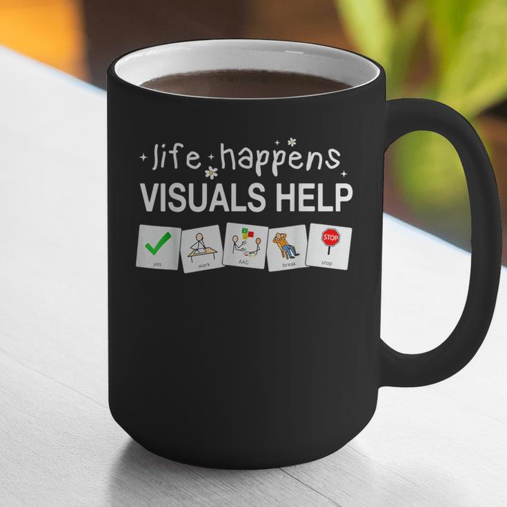 Life Happens Visuals Help Special Education Teacher Aide Graphic Print Coffee Mug, funny gift Life Happens Visuals Help Special Education Teacher Aide Graphic Print Coffee Mug, funny gift