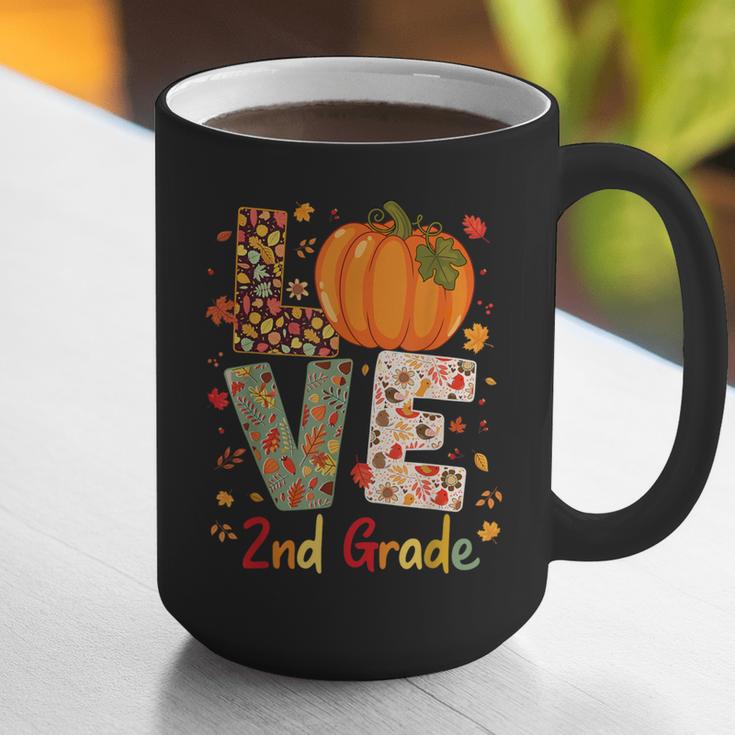 Love 2nd Grade Happy Fall Thanksgiving For 2nd Teacher For Men Women Girls Kids Graphic Print Coffee Mug, 2nd Grade Teacher Mugs, funny gift