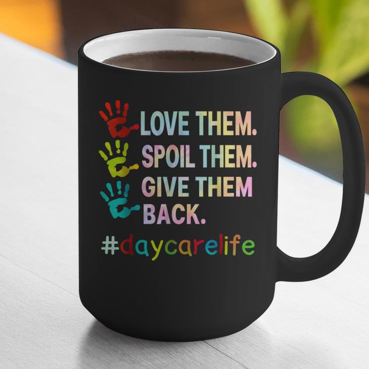 Love Daycare Provider Childcare Teacher Tie Dye Graphic Print Coffee Mug, funny gift