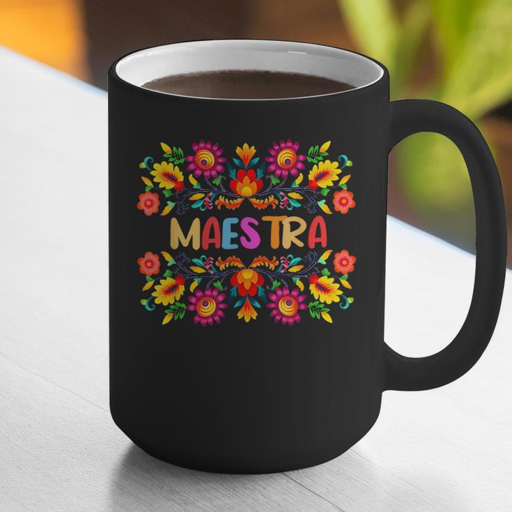 Maestra Cinco De Mayo Spanish Mexican Teacher Graphic Print Coffee Mug, funny gift