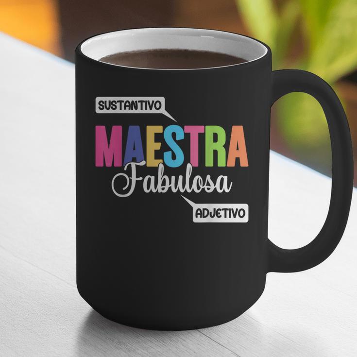 Maestra Fabulosa Bilingual Spanish Espanol Teacher School Graphic Print Coffee Mug, funny gift