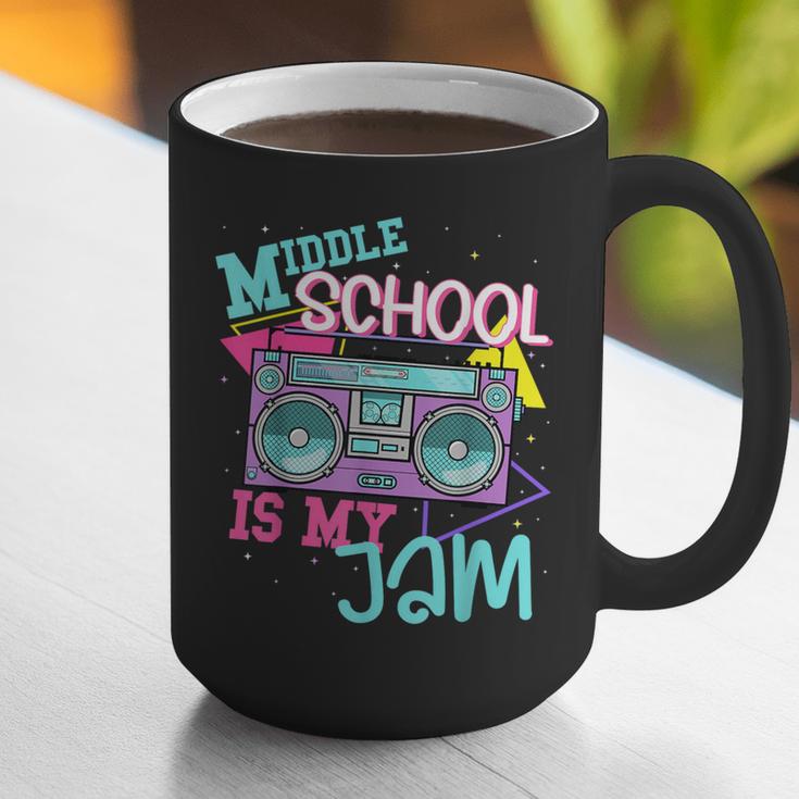 Middle School Is My Jam Cute Teacher Shirt 80's 90's Styl Graphic Print Coffee Mug, funny gift