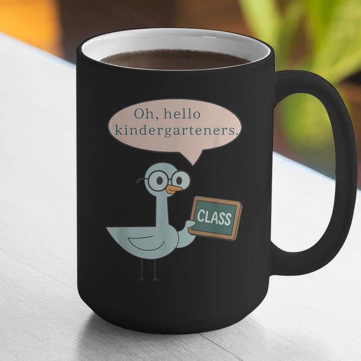 Oh Hello Kindergarteners Shirt Cute Pigeon Teacher Tee Graphic Print Coffee Mug, funny gift