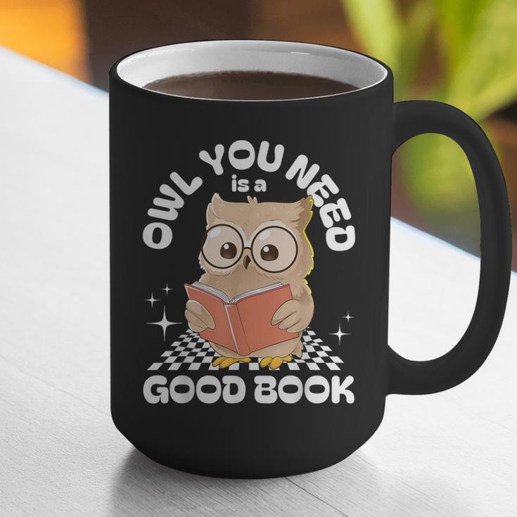 Owl You Need Is A Good Book Teacher Librarian Reading Graphic Print Coffee Mug, funny gift