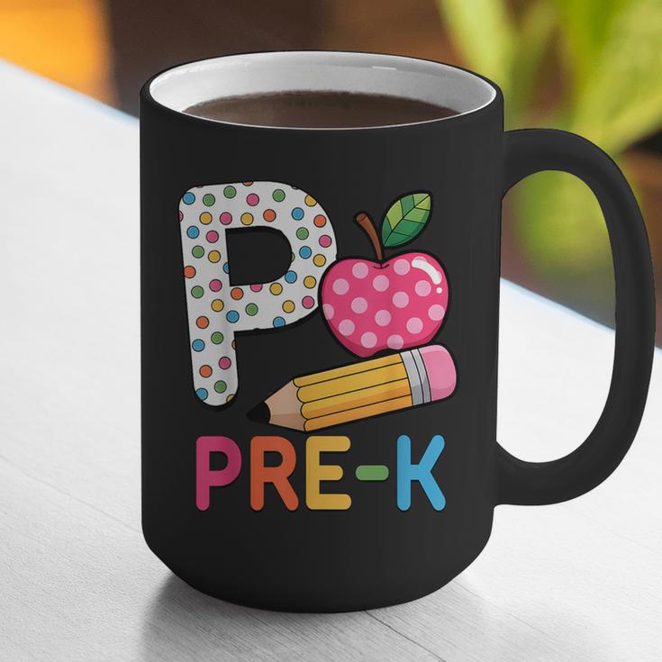 P Is For Pre K Teacher Student Pencil Apple Back To School Graphic Print Coffee Mug, funny gift P Is For Pre K Teacher Student Pencil Apple Back To School Graphic Print Coffee Mug, funny gift
