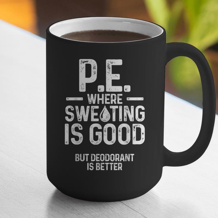 PE Physical Education Teacher Sweating Men Women Graphic Print Coffee Mug, Pe Teacher Mugs, funny gift