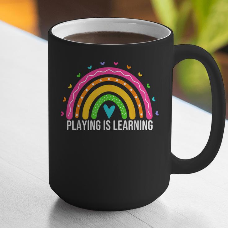 Playing Is Learning Early Childhood Education ECE Teacher Graphic Print Coffee Mug, funny gift