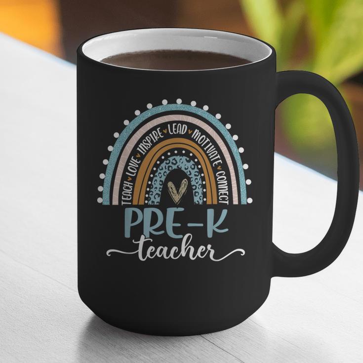 Pre-K Teacher Leopard Boho Rainbow Back To School Graphic Print Coffee Mug, funny gift Pre-K Teacher Leopard Boho Rainbow Back To School Graphic Print Coffee Mug, funny gift